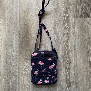 Vera Bradley Flamingo Pattern Quilted Crossbody Bag